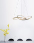 Preview: Nova Luce FUSION LED Pendelleuchte Messing 53W Warmweiss 150x72cm 1701101002