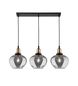 Preview: Nova Luce CEDRO Pendelleuchte E27 3-fach Schwarz 80x18x130cm dimmbar 8436405