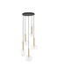 Preview: Nova Luce AMELIA Pendelleuchte G9 5-fach Schwarz 191x60cm dimmbar 9028835