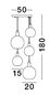 Preview: Nova Luce MIRRO Pendelleuchte E27 5-fach Gold 180x50cm dimmbar 9035965