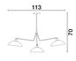 Preview: Nova Luce MIRBA Pendelleuchte E27 3-fach Schwarz 70x113cm dimmbar 9035978