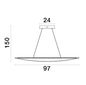 Preview: Nova Luce AGOS LED Pendelleuchte Gold 32W Warmweiss 95x56x150cm dimmbar 9054450