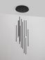 Preview: Nova Luce ELETTRA LED Pendelleuchte Schwarz 60W Warmweiss 165x540cm dimmbar 9081801