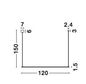 Preview: Nova Luce ELETTRA LED Pendelleuchte Messing 20W Warmweiss 120x7x150cm 9088102