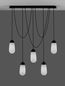 Preview: Nova Luce BLAKY Pendelleuchte E14 5-fach Schwarz 103x13x150cm dimmbar 9092827
