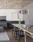 Preview: Nova Luce ARTE LED Pendelleuchte Matt schwarz 56W Warmweiss 64x44x120cm dimmbar 9110351