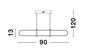 Preview: Nova Luce ARTE LED Pendelleuchte Matt schwarz 29W Warmweiss 90x13x120cm dimmbar 9113121