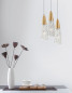 Preview: Nova Luce KOVAC Pendelleuchte G9 3-fach Gold 180x25cm dimmbar 9160193