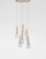 Preview: Nova Luce KOVAC Pendelleuchte G9 5-fach Gold 180x35cm dimmbar 9160196