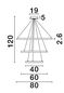 Preview: Nova Luce EMPATIA LED Pendelleuchte Schwarz 108W Warmweiss 120x80cm dimmbar 9172867