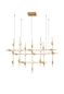 Preview: Nova Luce ATOMO LED Pendelleuchte Gold 84W Warmweiss 106x58,5x150cm dimmbar 9180630