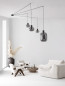 Preview: Nova Luce CINZIA Pendelleuchte E27 4-fach Schwarz 180x240cm dimmbar 9236540