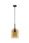 Preview: Nova Luce VELOR Pendelleuchte E27 Schwarz Champagner 240x18cm dimmbar 9236730