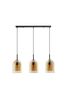 Preview: Nova Luce VELOR Pendelleuchte E27 3-fach Schwarz Champagner 70x18x158cm dimmbar 9236740