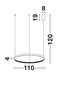 Preview: Nova Luce PRESTON LED Pendelleuchte Gold 60W Warmweiss 120x110cm dimmbar 9285110