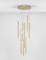 Preview: Nova Luce TRIMLE LED Pendelleuchte Gold 26W Warmweiss 220x50cm dimmbar 9287940