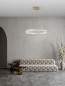 Preview: Nova Luce AURELIA LED Pendelleuchte Gold 43W Neutralweiss 120x80cm dimmbar 9333062