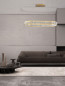 Preview: Nova Luce AURELIA LED Pendelleuchte Gold 48W Neutralweiss 92x37x150cm dimmbar 9333073
