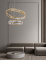 Preview: Nova Luce AURELIA LED Pendelleuchte Gold 46W Neutralweiss 150x60cm dimmbar 9333077