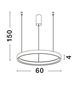 Preview: Nova Luce PERRINE LED Pendelleuchte Gold 40W Warmweiss 150x60cm dimmbar 9345619