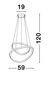 Preview: Nova Luce ARIES LED Pendelleuchte Schwarz 45W Warmweiss 120x59cm dimmbar 9357063