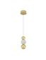 Preview: Nova Luce BRILLE LED Pendelleuchte Gold 6W Neutralweiss 250x14cm 9511030