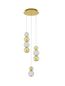 Preview: Nova Luce BRILLE LED Pendelleuchte Gold 19W Neutralweiss 200x30cm dimmbar 9511040