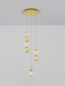 Preview: Nova Luce BRILLE LED Pendelleuchte Gold 19W Neutralweiss 200x30cm dimmbar 9511040