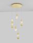 Preview: Nova Luce BRILLE LED Pendelleuchte Gold 22W Neutralweiss 200x52cm dimmbar 9511050