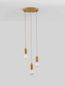 Preview: Nova Luce VEDA Pendelleuchte G9 3-fach Messing 150x30cm dimmbar 9536413