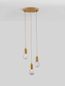 Preview: Nova Luce VEDA Pendelleuchte G9 3-fach Messing 150x30cm dimmbar 9536413