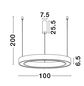 Preview: Nova Luce STING LED Pendelleuchte Schwarz 60W Warmweiss 200x100cm dimmbar 9558607