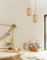 Preview: Nova Luce AURORA Pendelleuchte E27 Beige 250x24,5cm dimmbar 9587161
