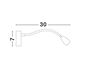 Preview: Nova Luce FLEX LED Wandleuchte Chrom 3W Warmweiss 30x7cm 9701613