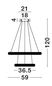 Preview: Nova Luce MEDORA LED Pendelleuchte Messing 41,5W Warmweiss 120x59cm dimmbar 9748156