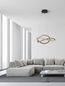 Preview: Nova Luce GINEVRA LED Pendelleuchte Schwarz 56W Warmweiss 120x58cm dimmbar 9748160
