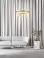Preview: Nova Luce ARGO LED Pendelleuchte Gold 81W Warmweiss 120x60cm dimmbar 9756714