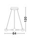Preview: Nova Luce CELIA LED Pendelleuchte Satin 37W Warmweiss 120x64cm dimmbar 9820600
