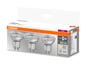 Preview: Osram 3er-Pack GU10 LED Birne Base 4,3W 350Lm Glas Warmweiss
