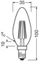 Preview: 4er-Pack OSRAM LED Kerze E14 Base Classic Filament B40 4W 470lm Warmweiss 2700K wie 40W 4099854122088
