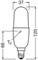 Preview: OSRAM LED Lampe Stabform E14 Stick matt 9.5W 1055lm Warmweiss 2700K wie 75W 4099854535574