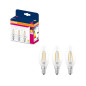 Preview: 3er-Pack OSRAM LED Kerze E14 Classic Filament B25 1.8W 250lm Warmweiss 2700K wie 25W 4099854556692