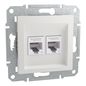 Preview: Schneider Electric ASFORA RJ45 Kat. 6e UTP 2-Fach ICD UP weiss EPH4870121D