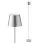 Preview: SIGOR Akku-Stehleuchte LED Nuindie 120cm silberfarben rund 2,2W FlexMood 2200K/2700K IP54 168/197lm Ra8