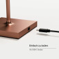 Preview: SIGOR Akku-Tischleuchte Nuindie USB-C mini 25cm bronzefarben 2,2W FlexMood 2200K/2700K IP54 dimmbar