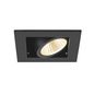 Preview: SLV 1007551 KADUX, LED Deckeneinbauleuchte, single, 3000K, 38°, quadratisch, schwarz