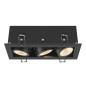 Preview: SLV 1007567 KADUX, LED Deckeneinbauleuchte, triple, 3000K, 38°, quadratisch, schwarz