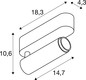 Preview: SLV 1009068 GRIP! M, Deckenaufbauleuchte, single, PHASE, 2700 K, 14 W, 42°, weiß / schwarz