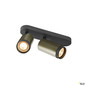Preview: SLV 1009098 GRIP! L, SPOT CL, double, QPAR51, Deckenaufbauleuchte, zylindrisch, 2 x max. 6 Watt, bronze / schwarz
