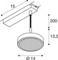 Preview: SLV 1009134 GRIP! FLAT, 1~ Pendelleuchte, PHASE, Pendellänge 200 cm, 2700/3000 K, weiß / schwarz